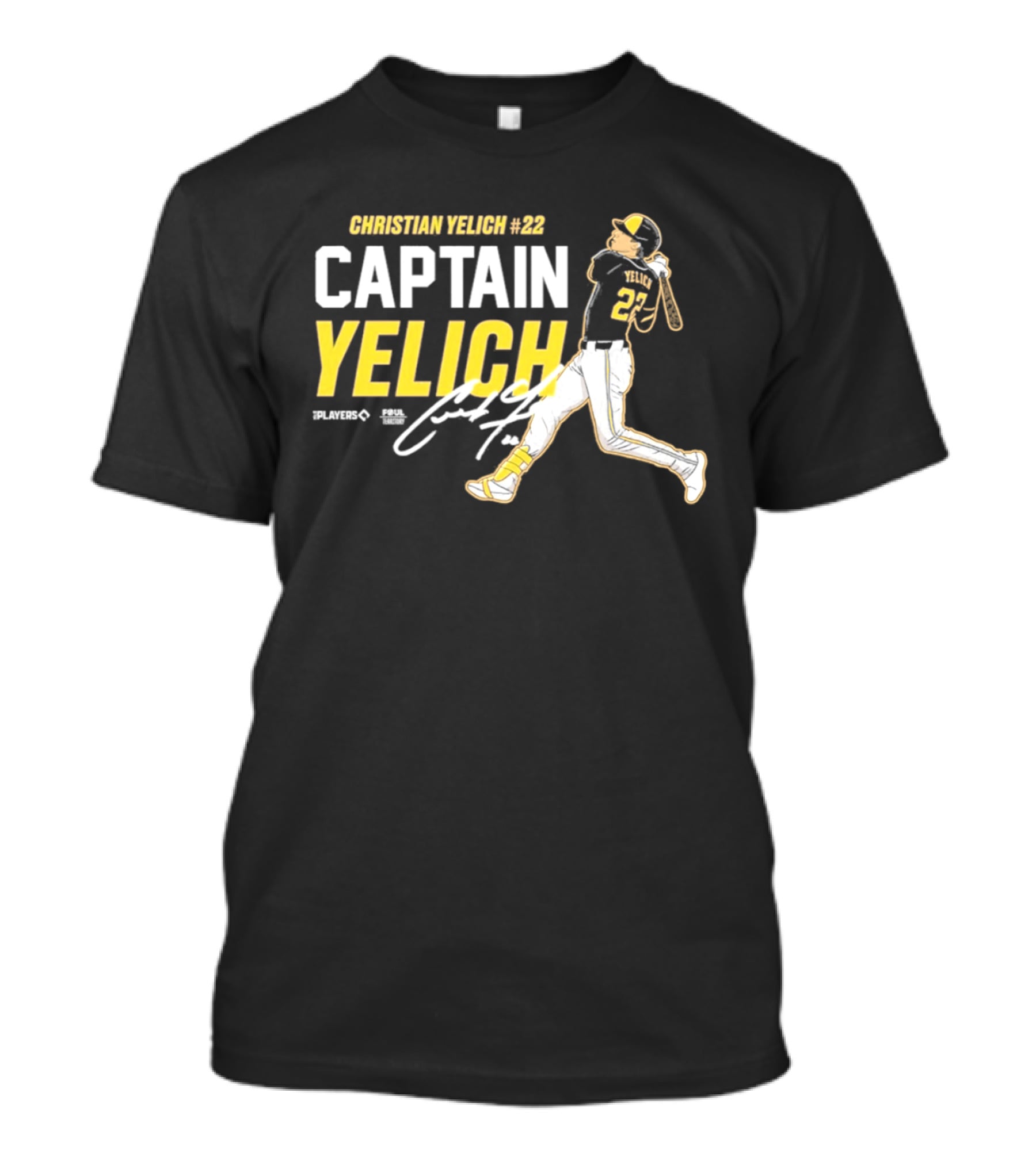 Milwaukee Brewers Christian Yelich 22 Captain Yelich Signature T-Shirt