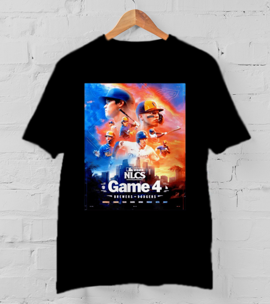 2026 NLCS Game 4 Milwaukee Brewers Vs Los Angeles Dodgers Baseball Matchup T-Shirt