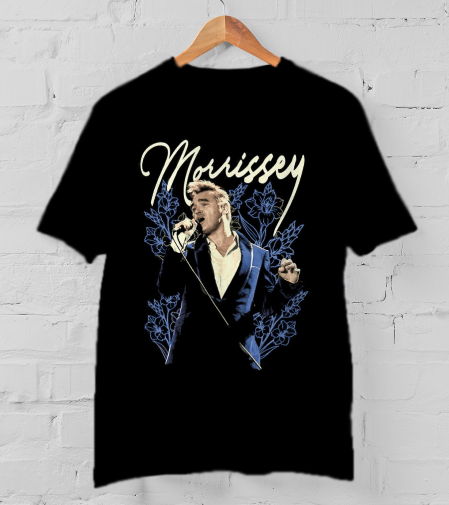 Morrissey Floral Blue Suit Portrait Tour 2026 T-Shirt