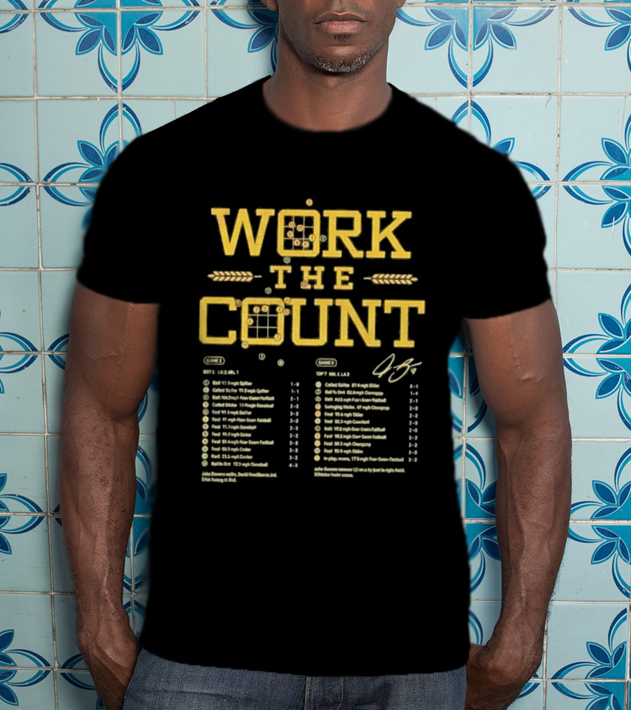 Jake Bauers Work The Count Baseball Stats Wheat T-Shirt