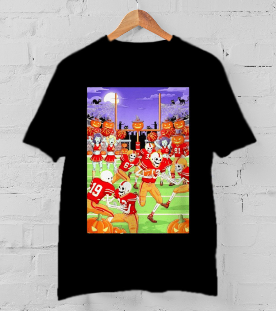San Francisco 49ers Skeleton Zombie Halloween Football 2026 T-Shirt