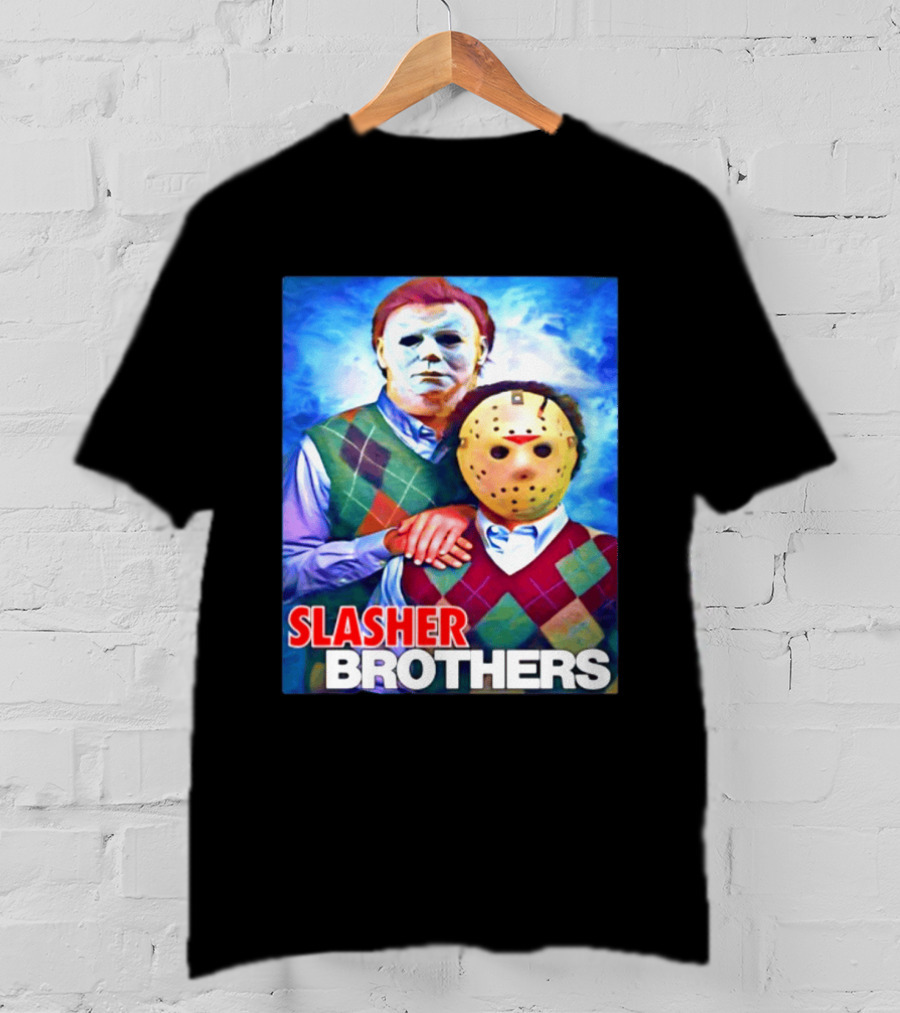 Slasher Brothers Michael Myers Jason Voorhees Halloween Meme 2026 T-Shirt