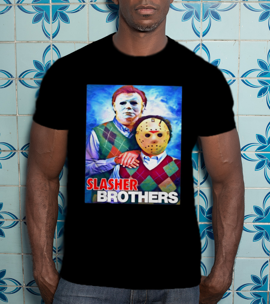 Slasher Brothers Michael Myers Jason Voorhees Halloween Meme 2026 T-Shirt