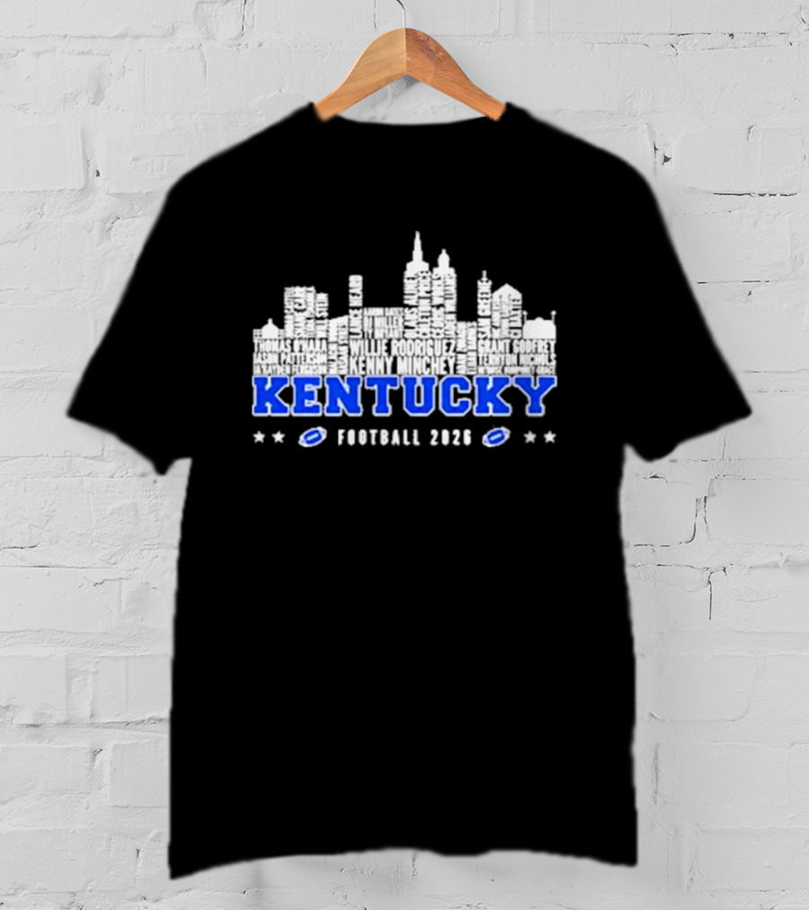 Kentucky Wildcats Football 2026 Skyline City Name T-Shirt