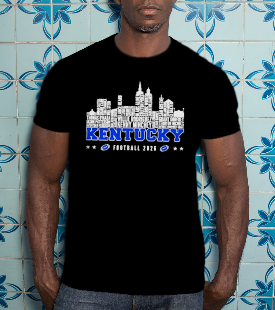 Kentucky Wildcats Football 2026 Skyline City Name T-Shirt