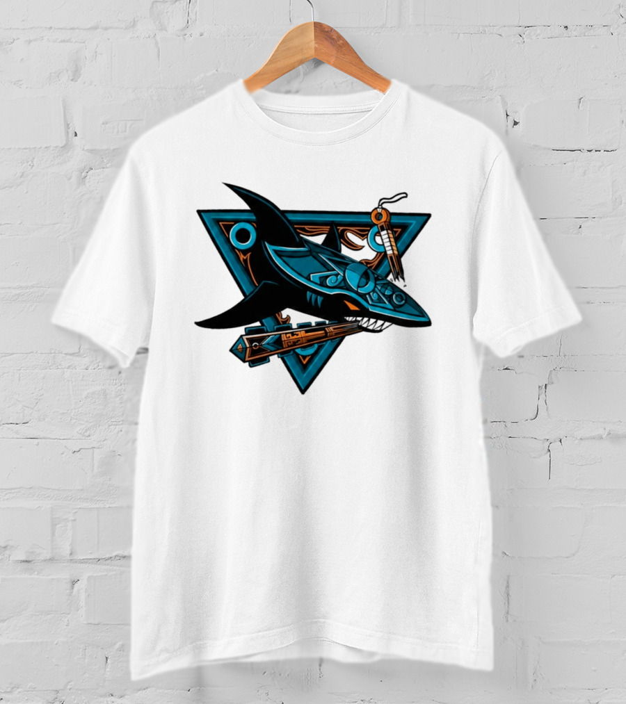 2026 San Jose Sharks Los Tiburones Geometric Tribal T-Shirt