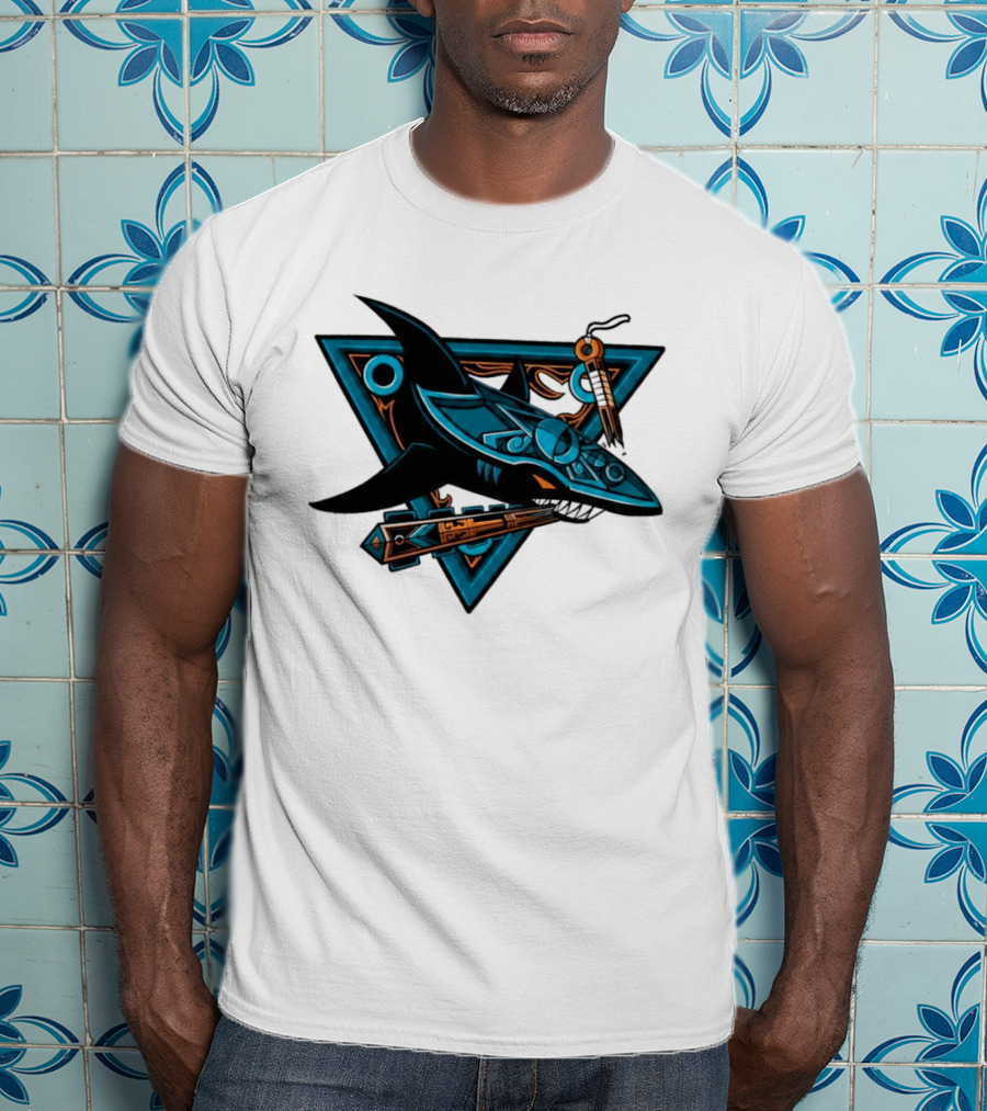2026 San Jose Sharks Los Tiburones Geometric Tribal T-Shirt