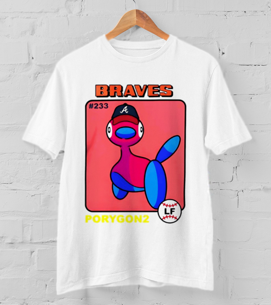 BRAVES Porygon2 Pokemon Crossover #233 LF Baseball Cap T-Shirt