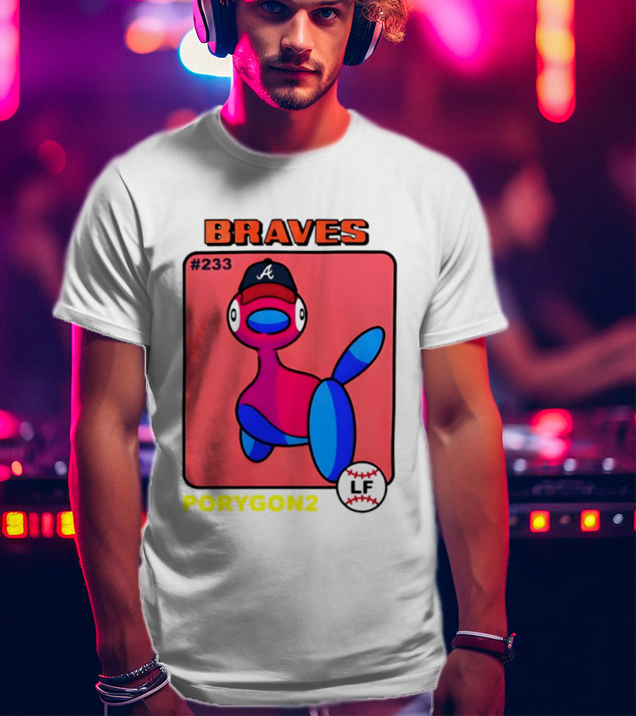 BRAVES Porygon2 Pokemon Crossover #233 LF Baseball Cap T-Shirt