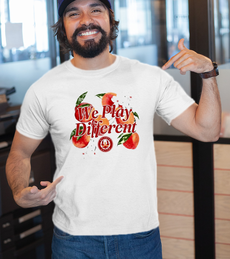 Atlanta United FC We Play Different Georgia Peach Soccer Fan Club T-Shirt