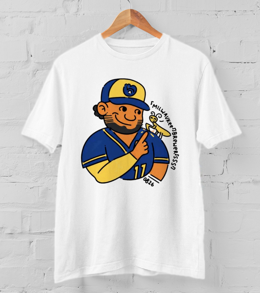 Jackson Chourio 11 Milwaukee Brewers Mantis Caricature 2026 T-Shirt