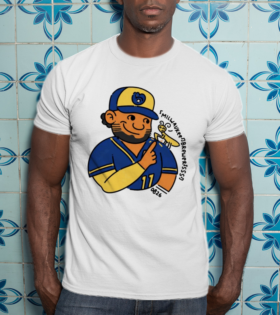 Jackson Chourio 11 Milwaukee Brewers Mantis Caricature 2026 T-Shirt