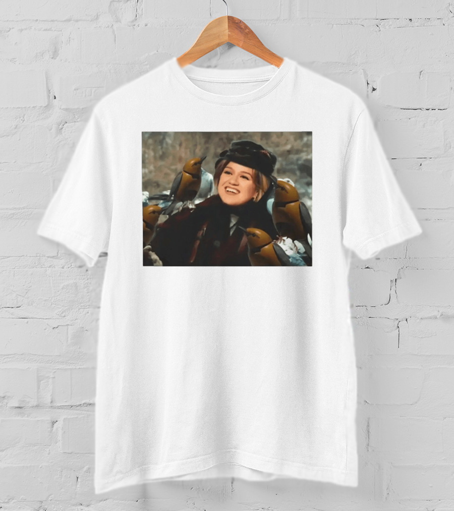 Kelly Clarkson With Birds Snow White T-Shirt