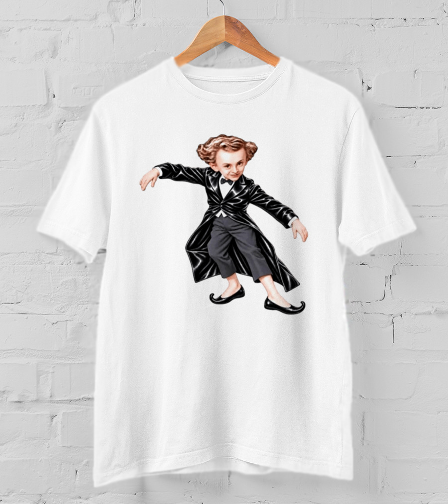 Tiptoeing Boy Black Coat Bow Tie T-Shirt
