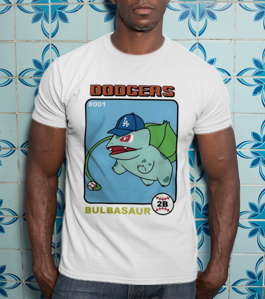 Dodgers Bulbasaur LA Baseball Anime Cartoon 2B T-Shirt