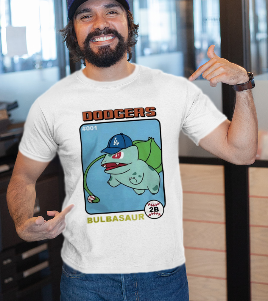Dodgers Bulbasaur LA Baseball Anime Cartoon 2B T-Shirt