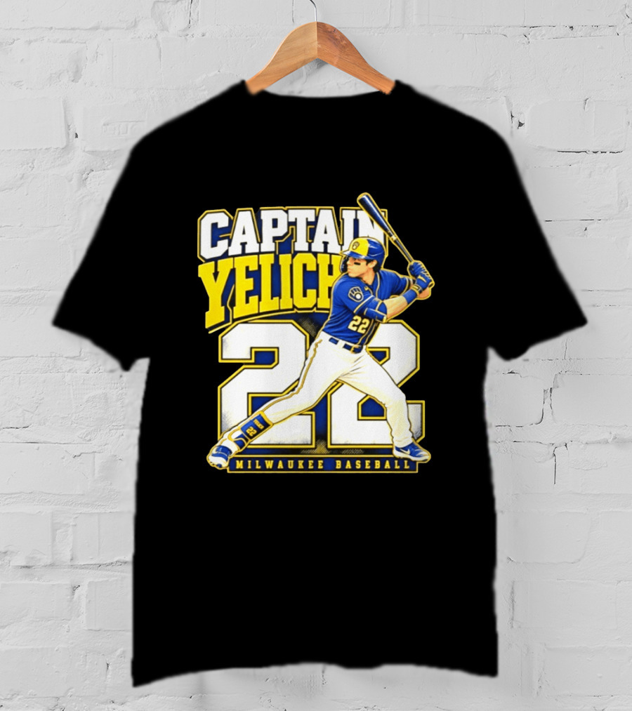 Captain Yelich 22 Milwaukee Baseball T-Shirt