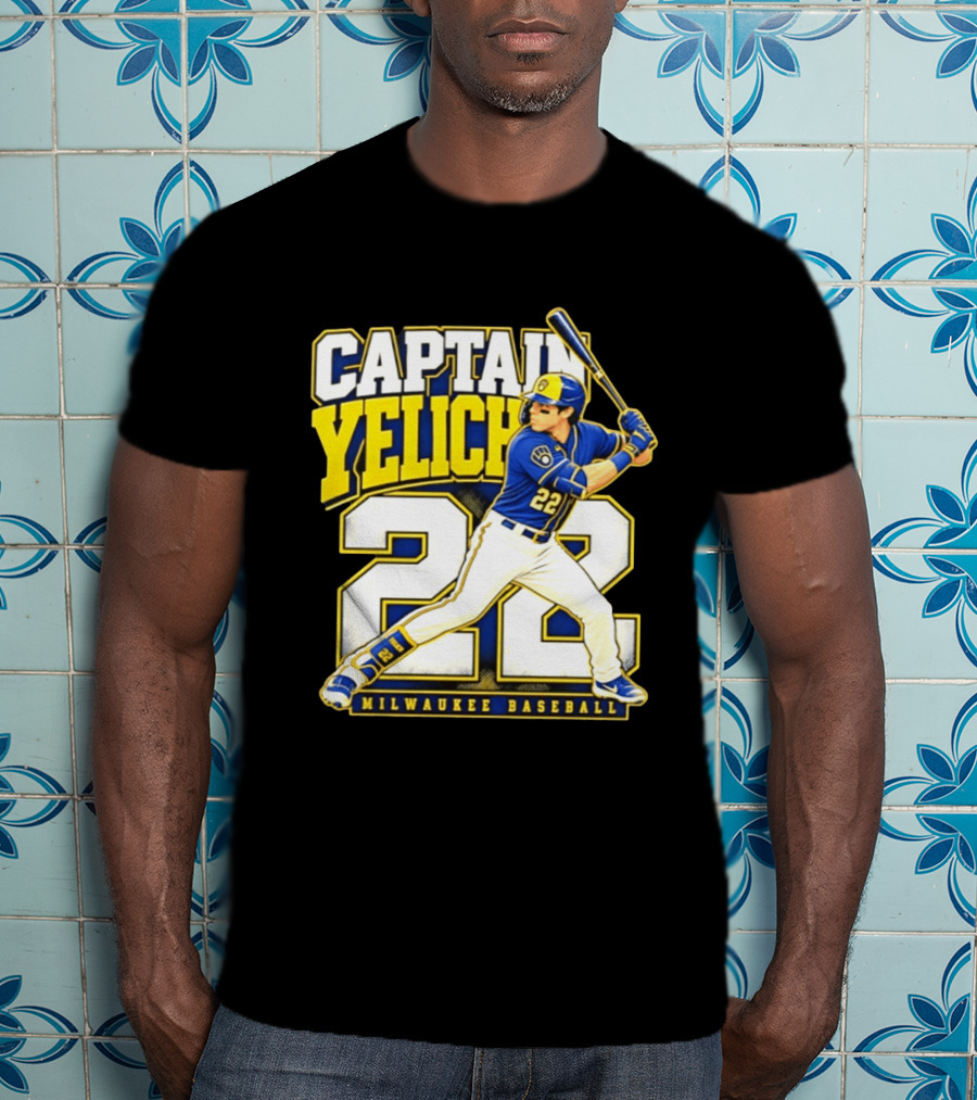 Captain Yelich 22 Milwaukee Baseball T-Shirt