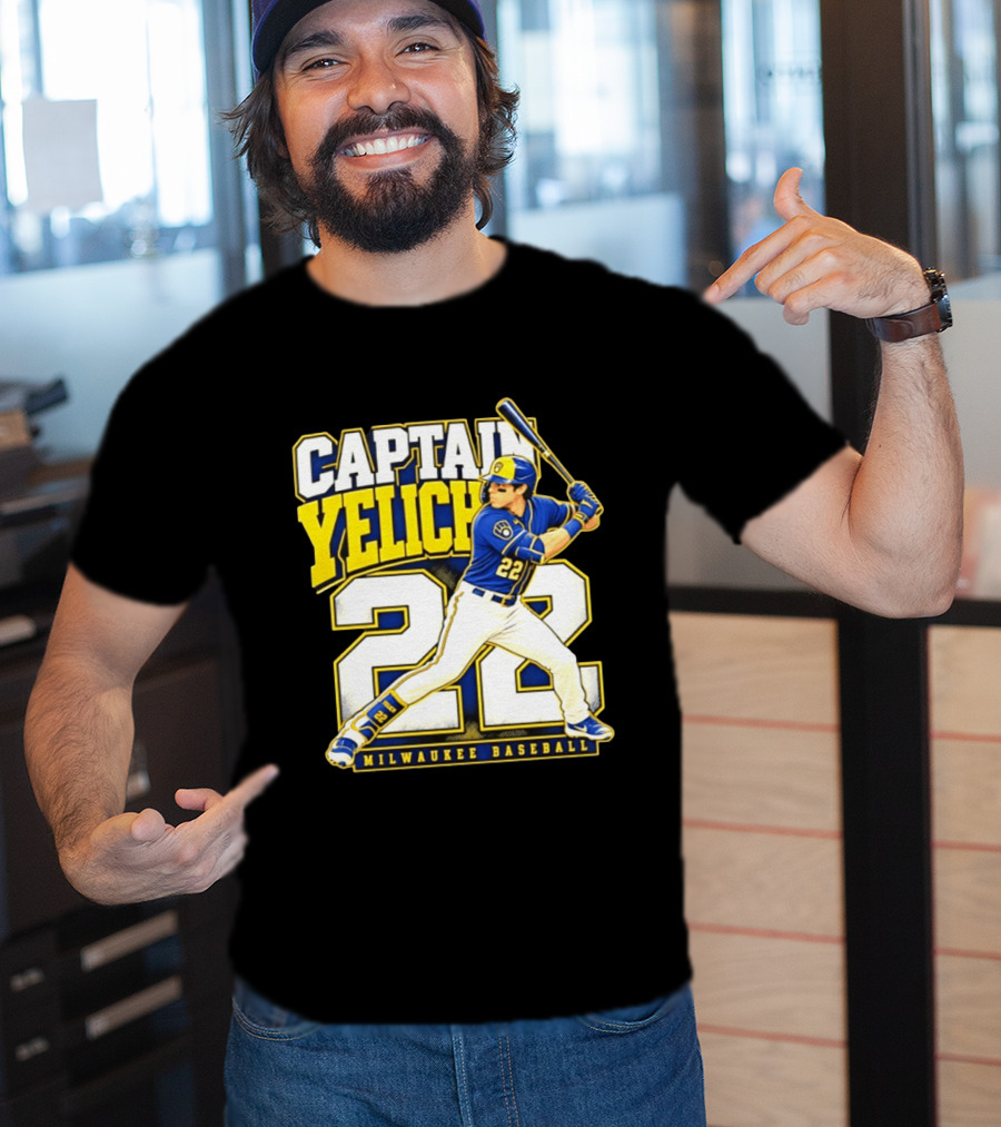 Captain Yelich 22 Milwaukee Baseball T-Shirt