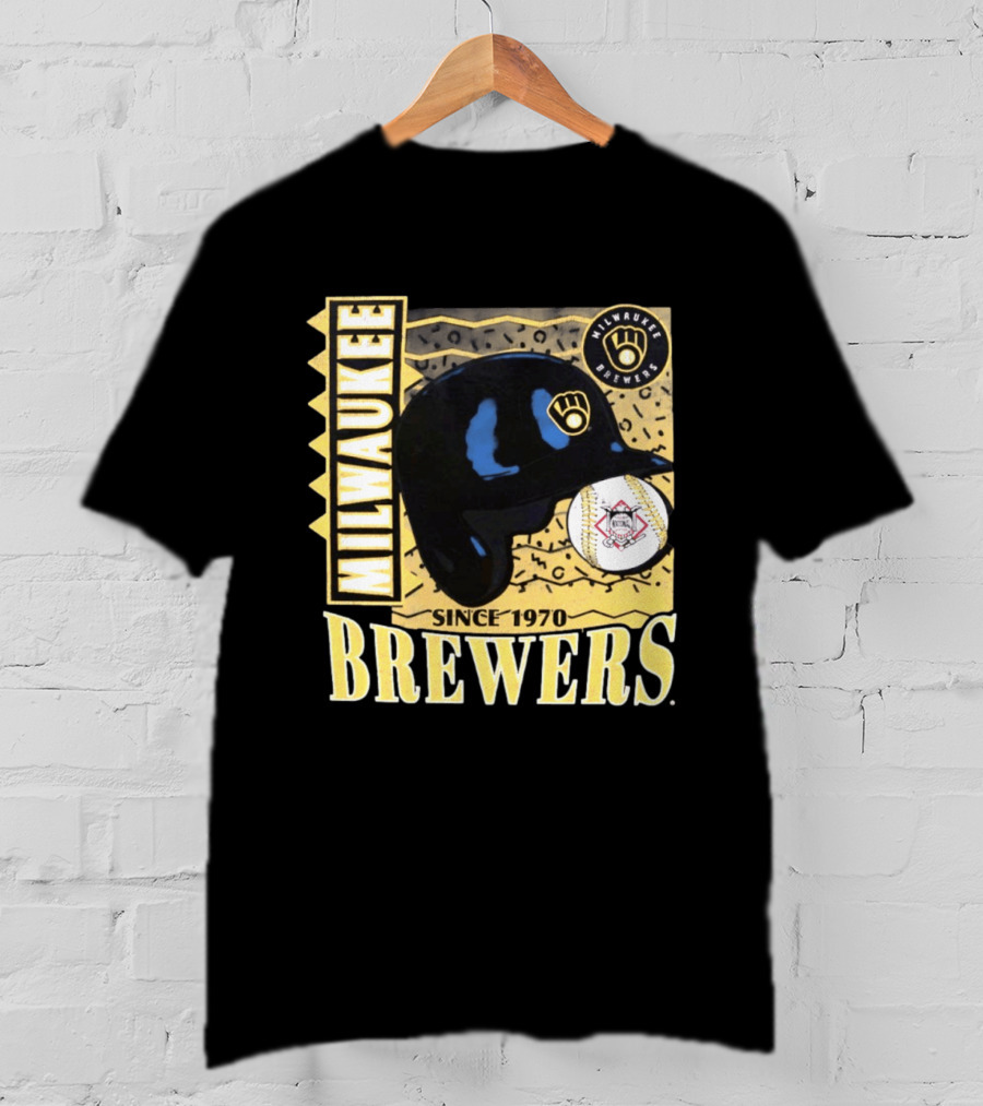 Milwaukee Brewers Baseball Helmet Since 1970 T-Shirt