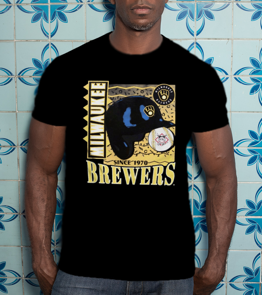 Milwaukee Brewers Baseball Helmet Since 1970 T-Shirt