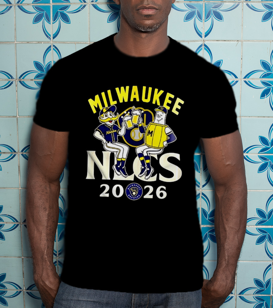 Milwaukee Brewers NLCS 2026 Beer Celebration With Glove T-Shirt