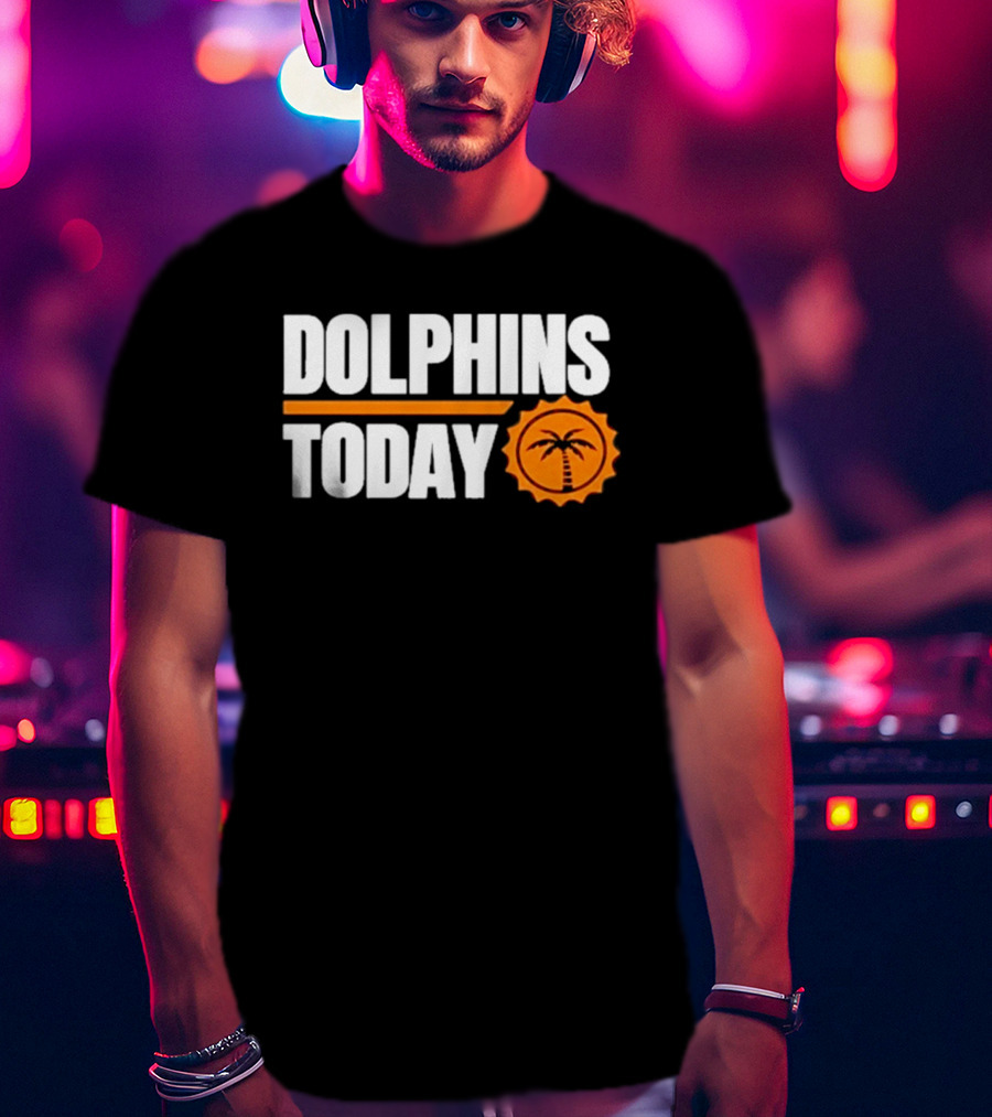 Dolphins Today Chat Sports Football Palm Tree T-Shirt