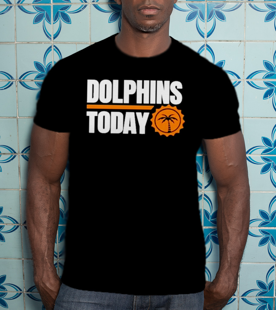 Dolphins Today Chat Sports Football Palm Tree T-Shirt