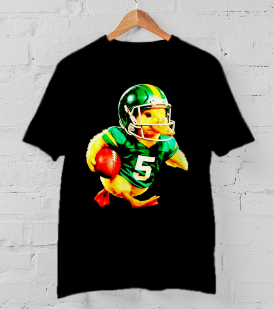 Oregon Ducks Football Duck Wearing Helmet And Jersey Number 5 T-Shirt
