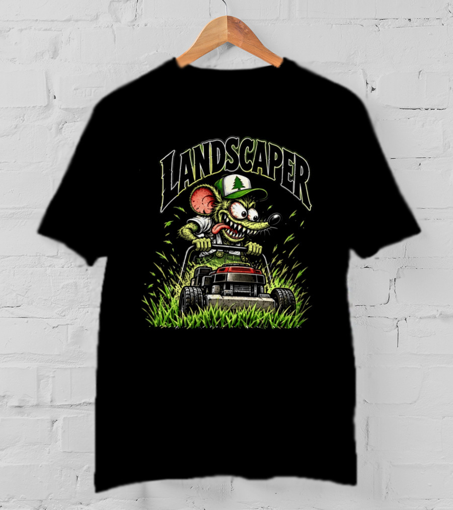 Rat Fink Landscaper Enthusiast Mowing My Way Through Life Lawn Care Lovers T-Shirt
