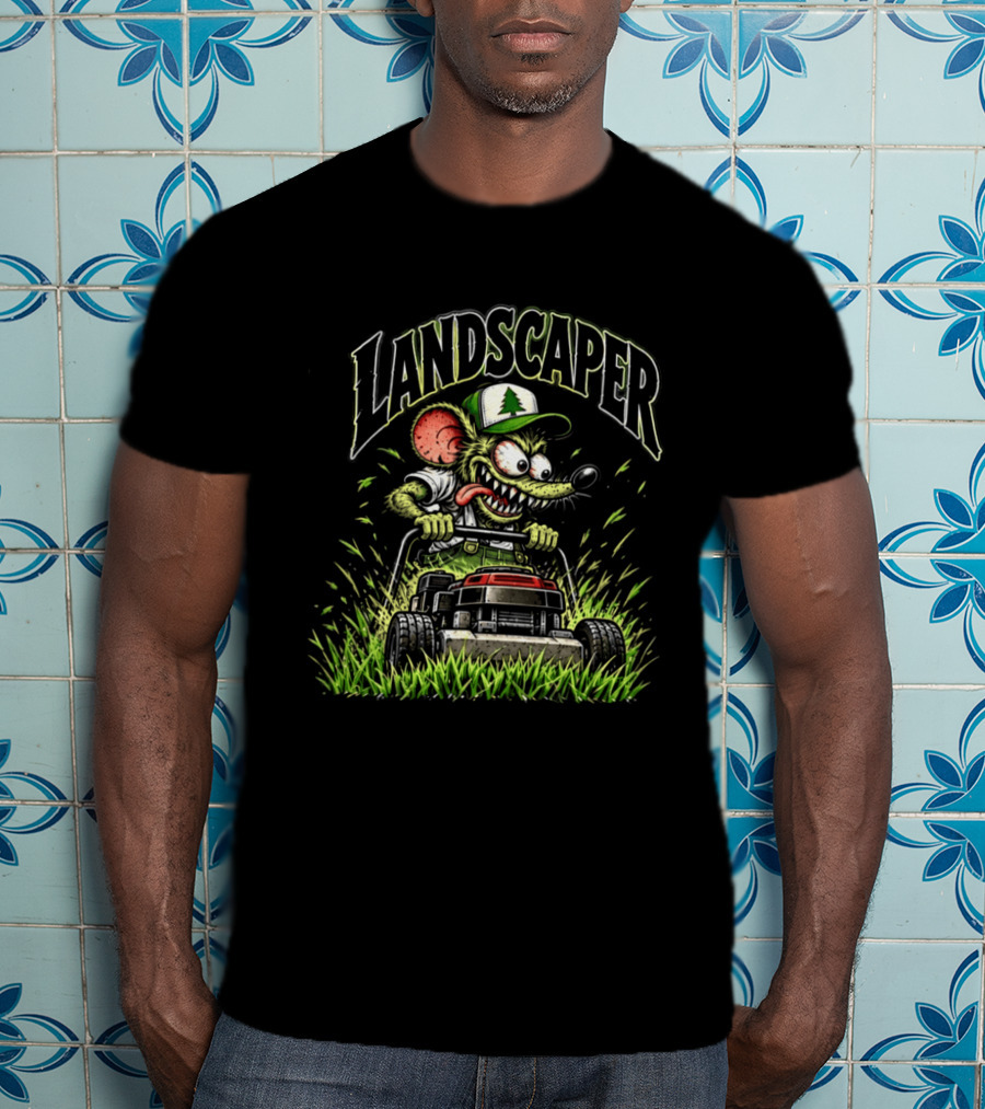 Rat Fink Landscaper Enthusiast Mowing My Way Through Life Lawn Care Lovers T-Shirt