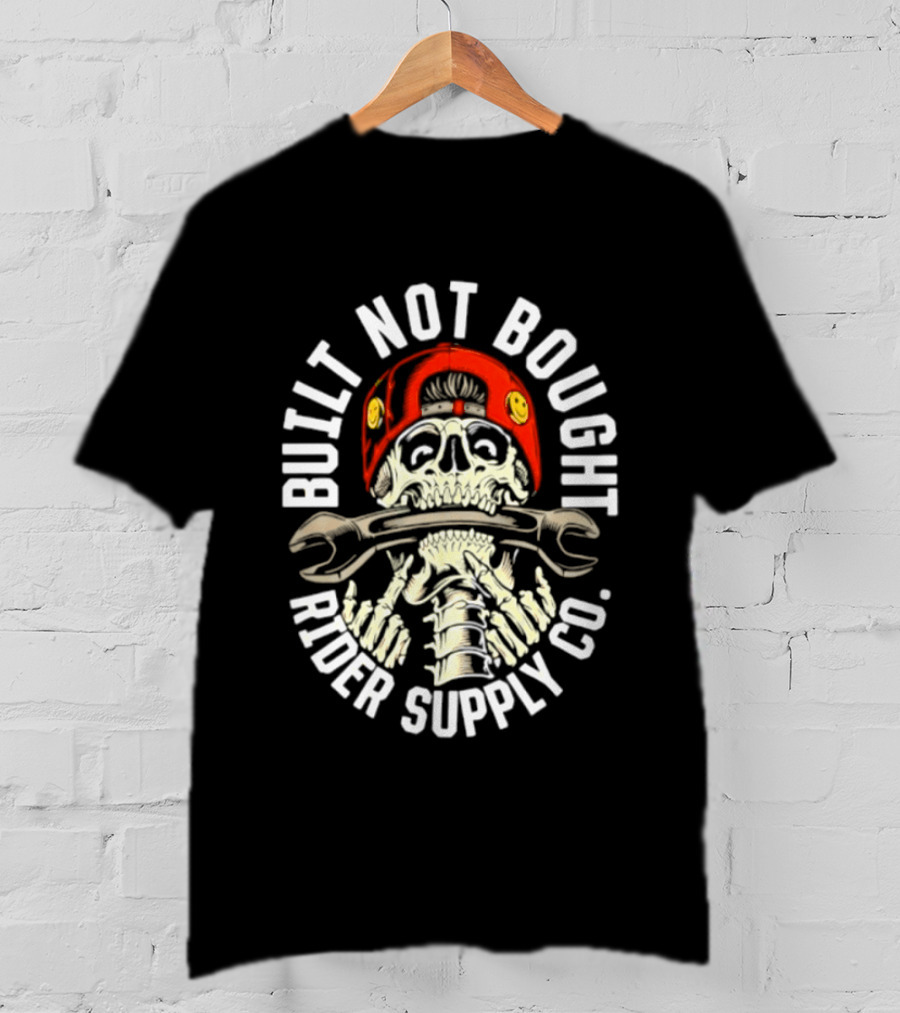 Rider Supply Co Skull Built Not Bought Wrench T-Shirt