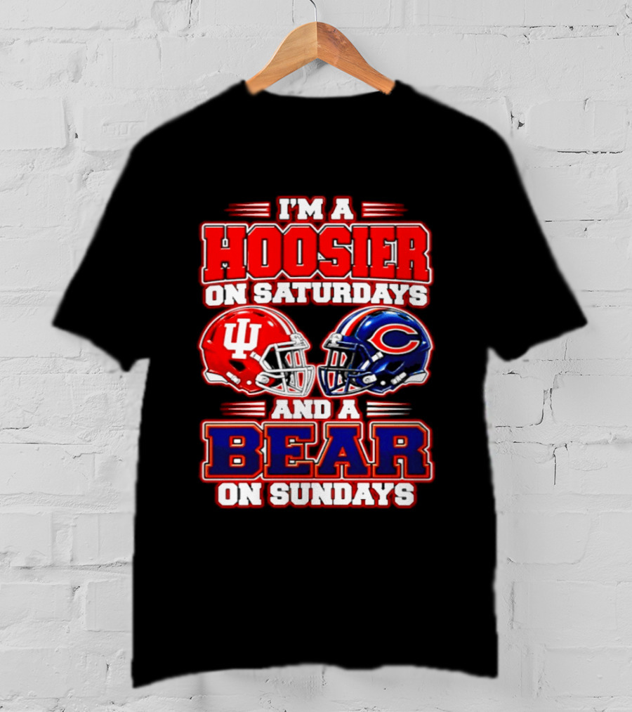 Indiana Hoosiers Saturdays Chicago Bears Sundays Fan 2026 T-Shirt
