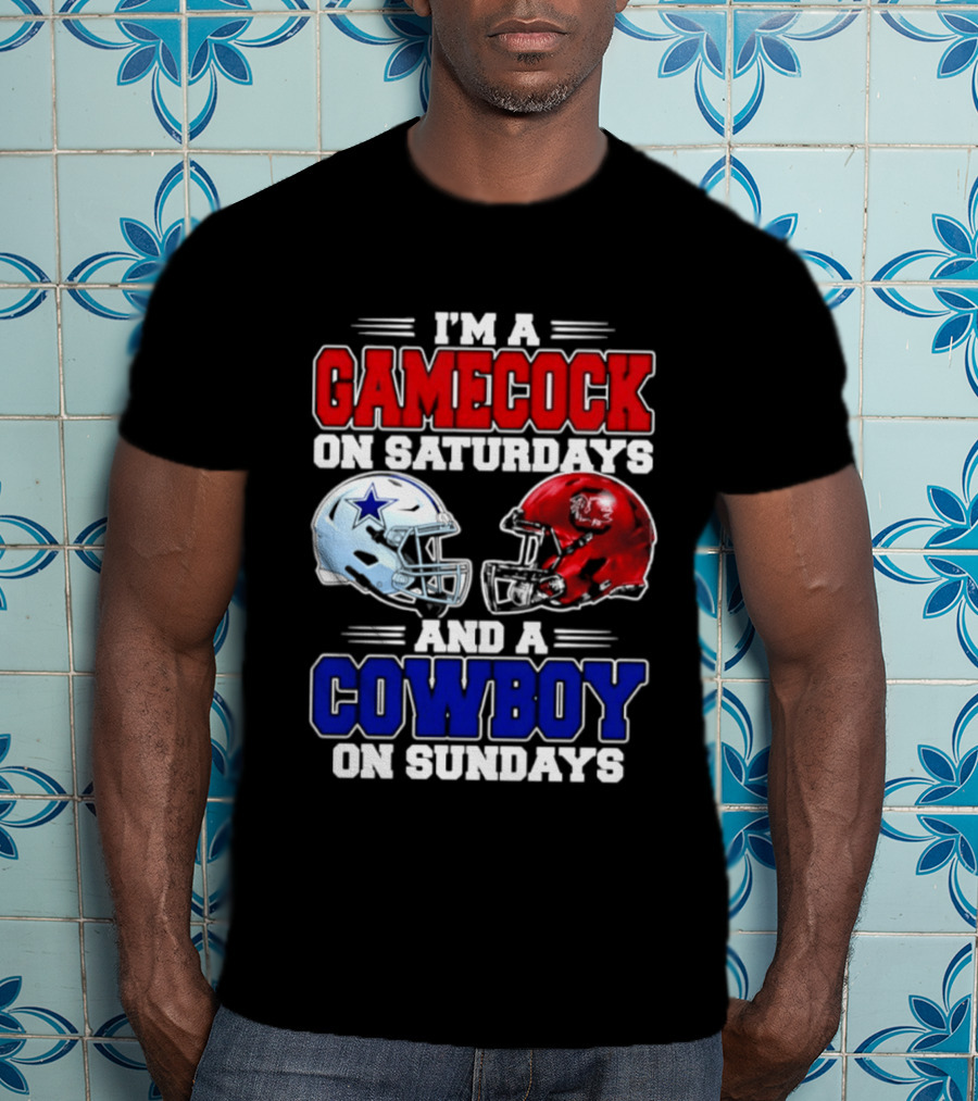 I'm A Gamecock On Saturdays And A Cowboy On Sundays Helmet Rivalry 2026 T-Shirt