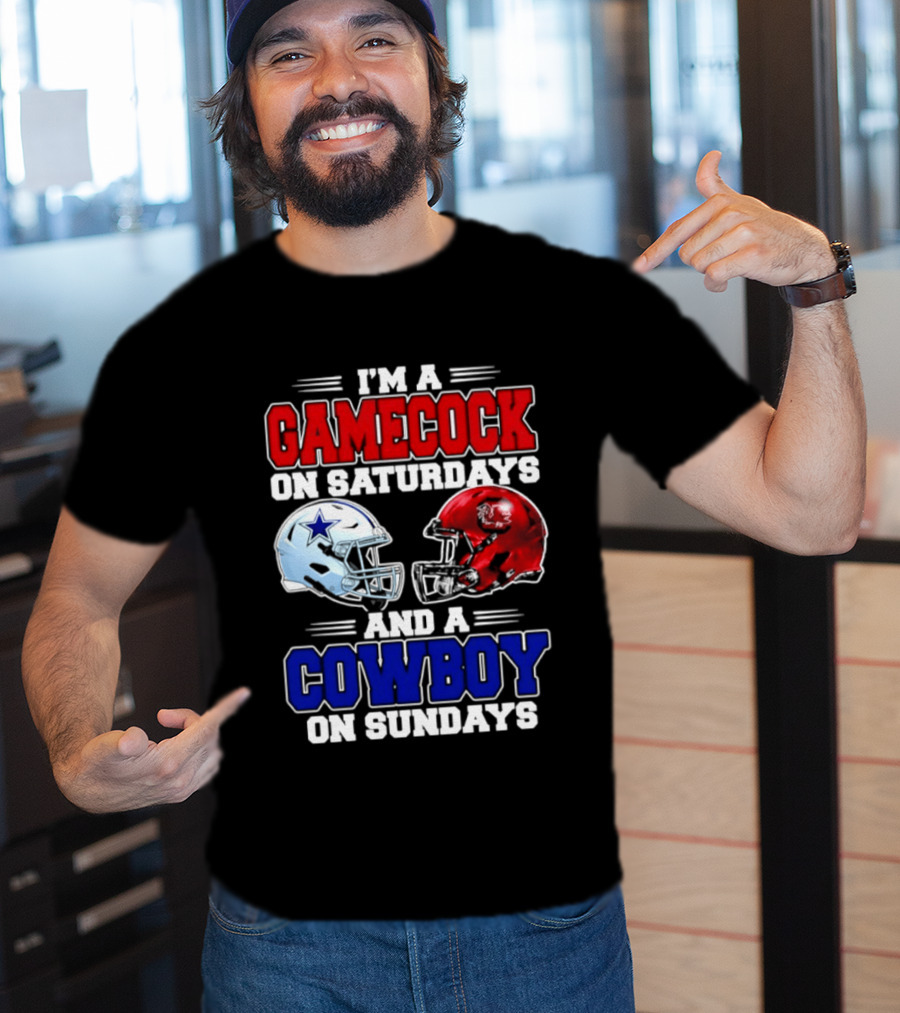 I'm A Gamecock On Saturdays And A Cowboy On Sundays Helmet Rivalry 2026 T-Shirt