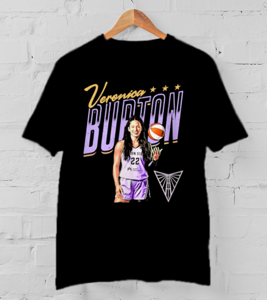 Veronica Burton Basketball Pose Valkyries Purple Orange 2026 T-Shirt