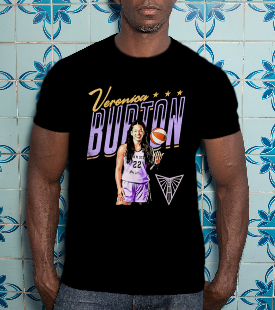 Veronica Burton Basketball Pose Valkyries Purple Orange 2026 T-Shirt