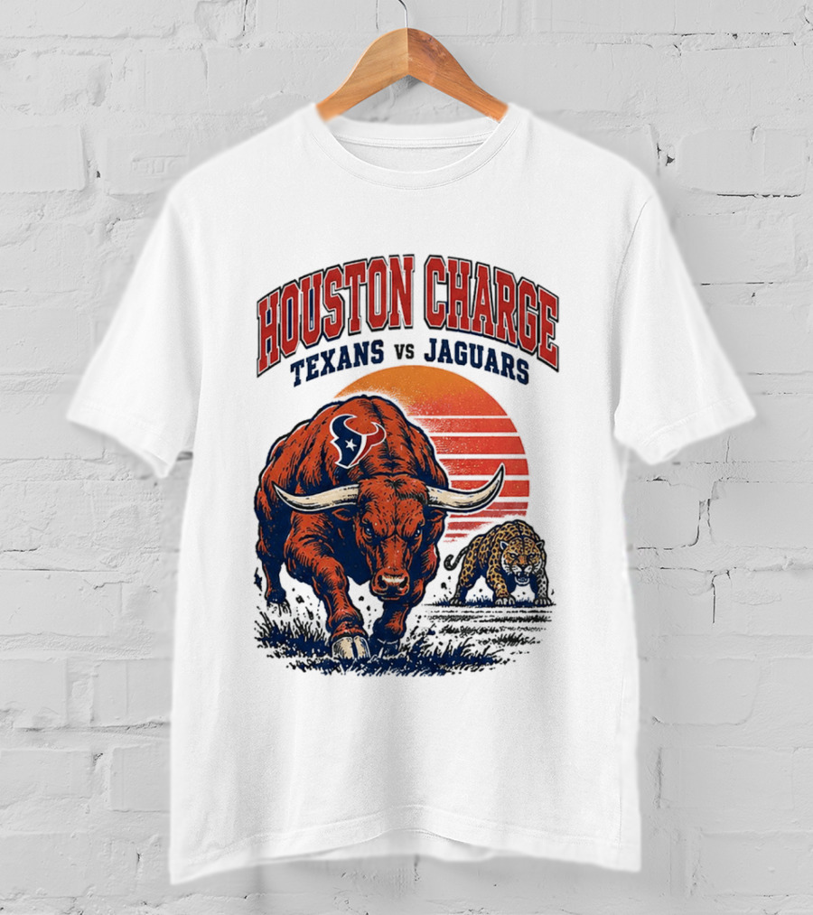 Houston Charge 2026 Texans Vs Jaguars Sunset Showdown T-Shirt