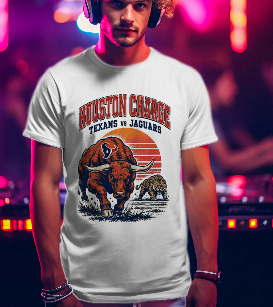 Houston Charge 2026 Texans Vs Jaguars Sunset Showdown T-Shirt