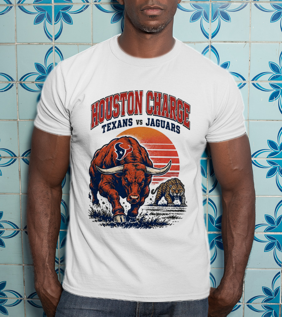 Houston Charge 2026 Texans Vs Jaguars Sunset Showdown T-Shirt