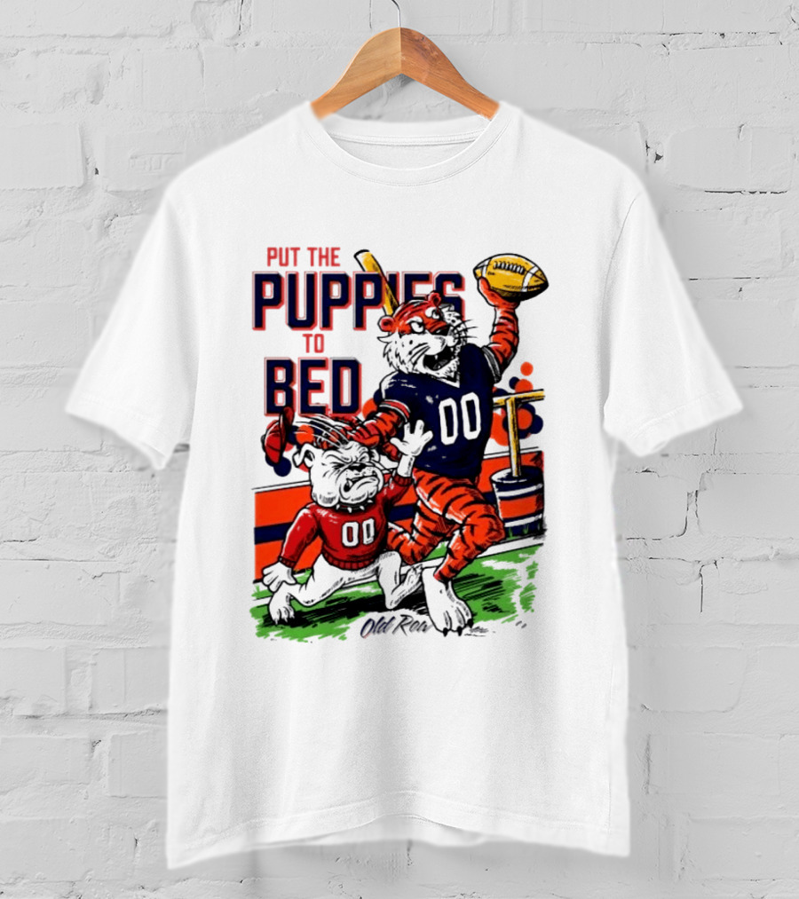 Auburn Tigers Put The Puppies To Bed Georgia Bulldogs Football Victory 2026 T-Shirt