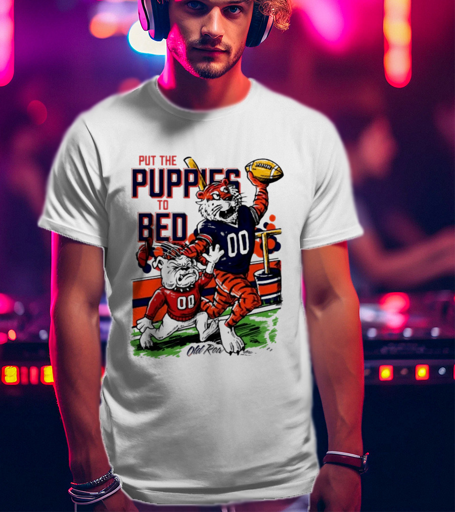 Auburn Tigers Put The Puppies To Bed Georgia Bulldogs Football Victory 2026 T-Shirt