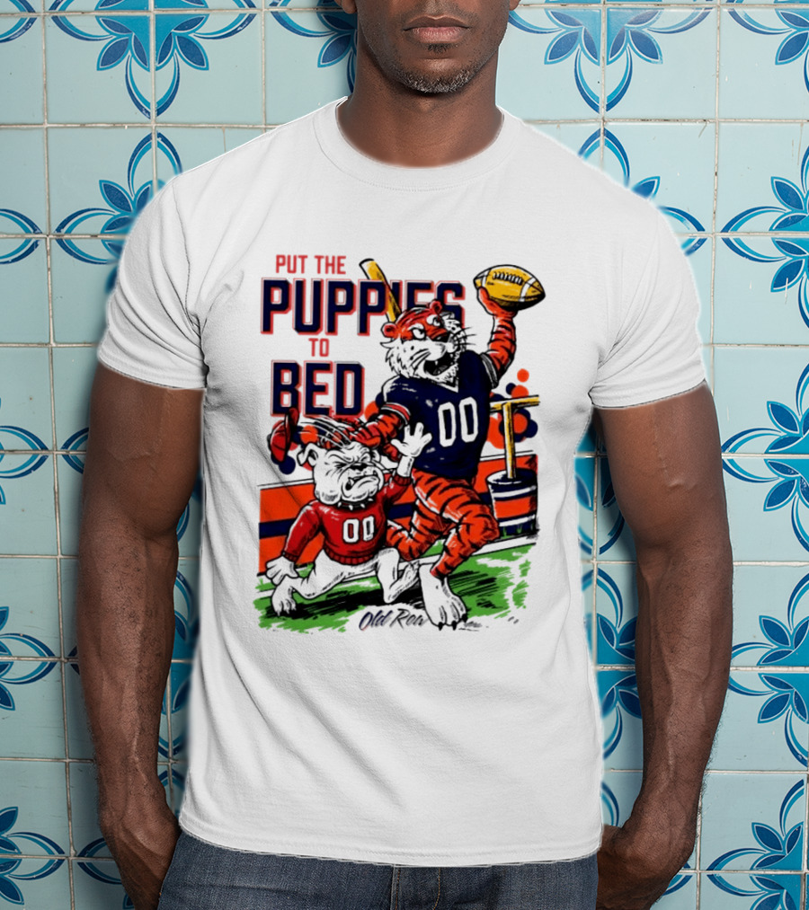 Auburn Tigers Put The Puppies To Bed Georgia Bulldogs Football Victory 2026 T-Shirt