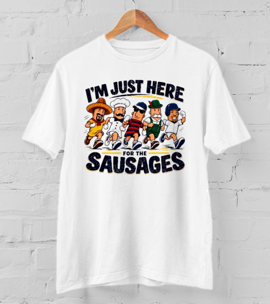 I'm Just Here For The Sausages Party Crew T-Shirt