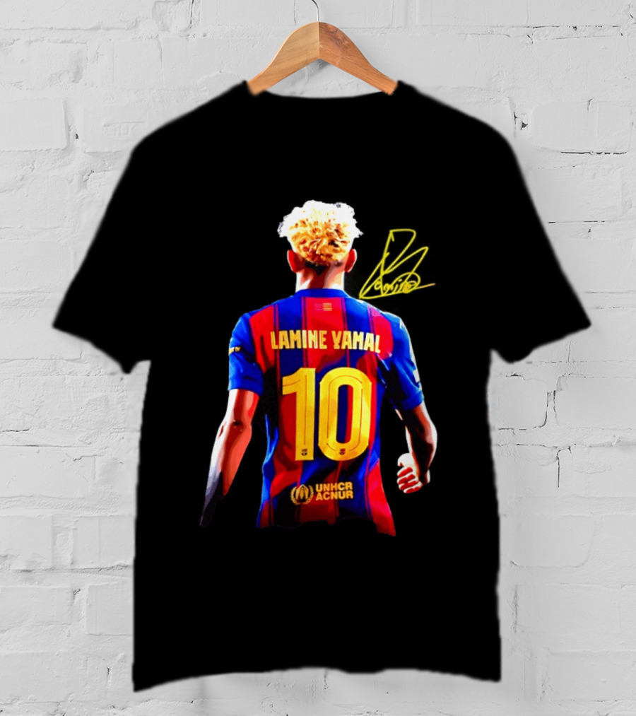 Lamine Yamal No 10 UNHCR ACNUR FC Barcelona T-Shirt