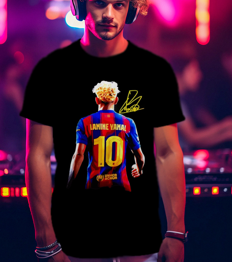Lamine Yamal No 10 UNHCR ACNUR FC Barcelona T-Shirt