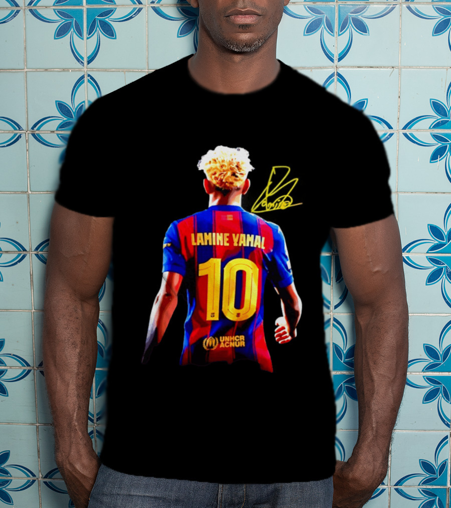 Lamine Yamal No 10 UNHCR ACNUR FC Barcelona T-Shirt