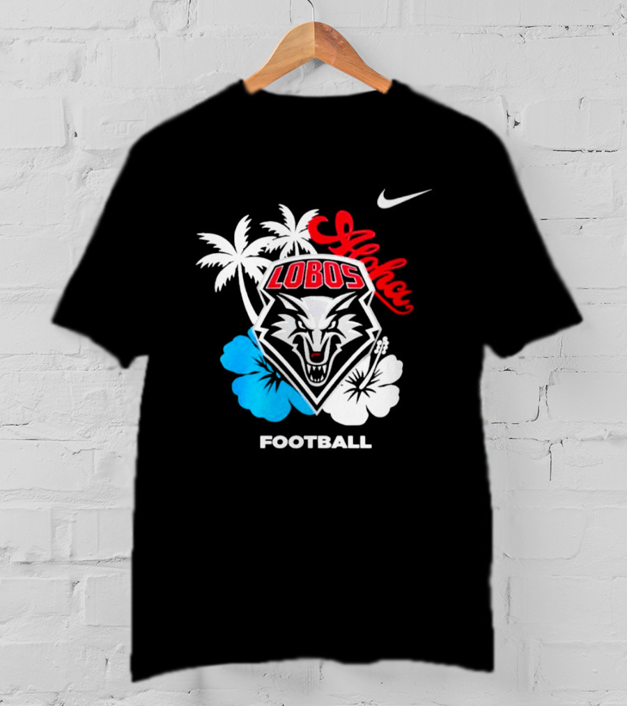 New Mexico Lobos Football Aloha 2026 Nike Tropical Palm Hibiscus T-Shirt