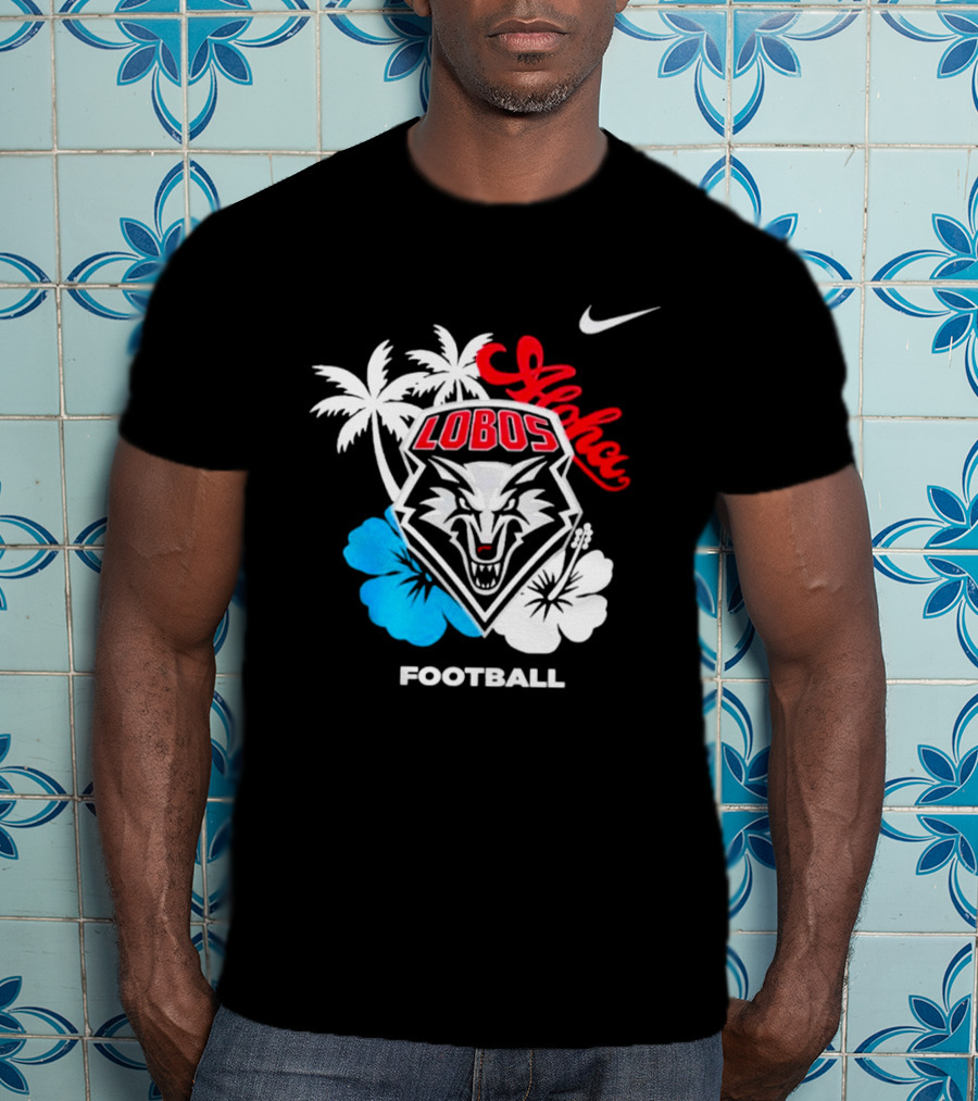 New Mexico Lobos Football Aloha 2026 Nike Tropical Palm Hibiscus T-Shirt