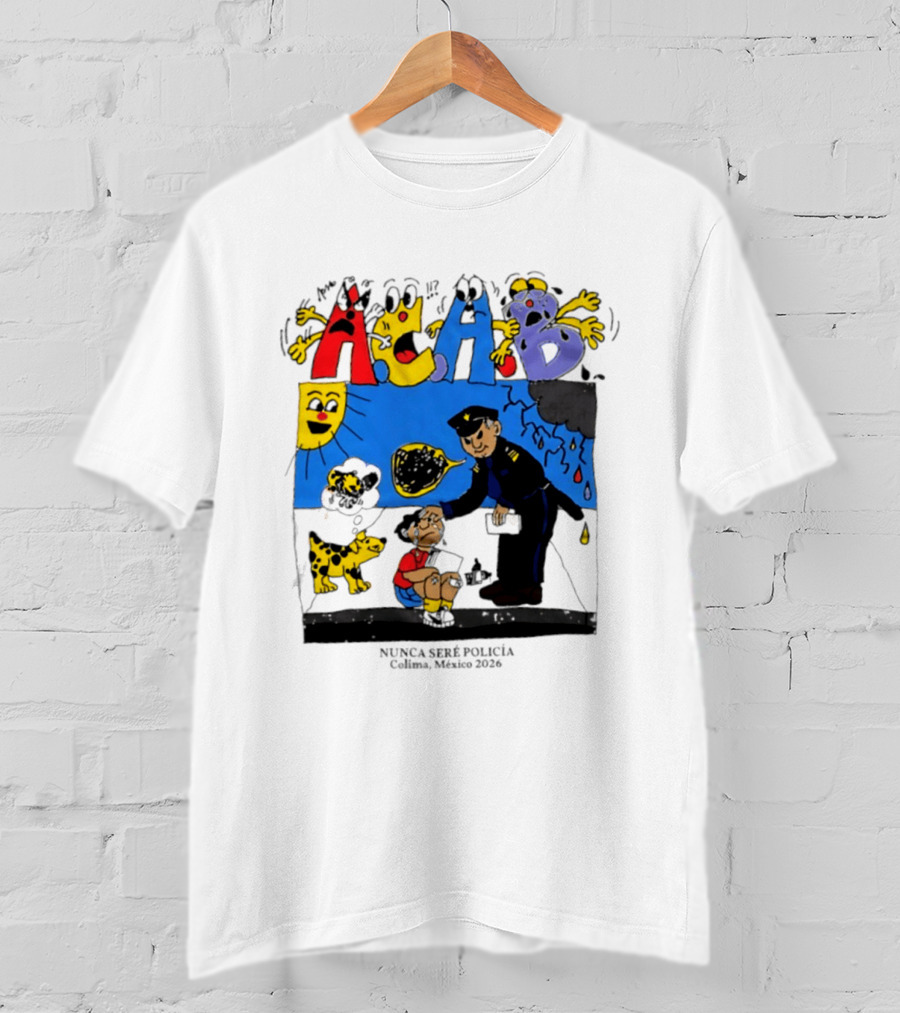 ACAB Nunca Seré Policía Colima México 2026 Sun Dog Police Officer And Storm Cloud Scene T-Shirt
